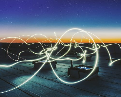 time lapse photography of square containers at night